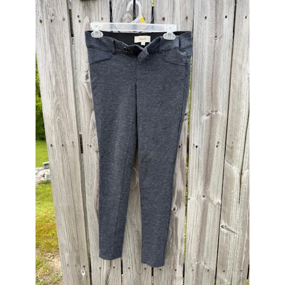 Rewind Womens Charcoal Gray Heather Knit Skinny Pants Size S Elastic Waistband